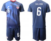 Wholesale Cheap Men 2020-2021 Season National team United States away blue 6 Soccer Jersey