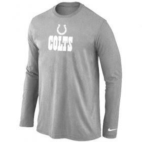 Wholesale Cheap Nike Indianapolis Colts Authentic Logo Long Sleeve NFL T-Shirt Light Grey