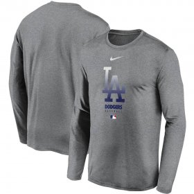 Wholesale Cheap Men\'s Los Angeles Dodgers Nike Charcoal Authentic Collection Legend Performance Long Sleeve T-Shirt