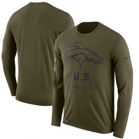 Wholesale Cheap Men\'s Denver Broncos Nike Olive Salute to Service Sideline Legend Performance Long Sleeve T-Shirt