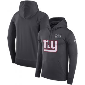 Wholesale Cheap NFL Men\'s New York Giants Nike Anthracite Crucial Catch Performance Pullover Hoodie