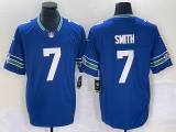 Wholesale Cheap Men's Seattle Seahawks #7 Geno Smith Royal 2023 F.U.S.E. Vapor Limited Throwback Stitched Jersey