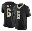 Cheap Men's New Orleans Saints #6 Willie Gay Black 2023 F.U.S.E. Vapor Limited Football Stitched Jersey