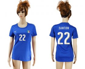 Wholesale Cheap Women\'s Italy #22 Santon Home Soccer Country Jersey