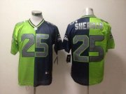 Wholesale Cheap Nike Seahawks #25 Richard Sherman Steel Blue/Green Men's Stitched NFL Elite Split Jersey