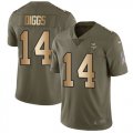 Wholesale Cheap Nike Vikings #14 Stefon Diggs Olive/Gold Men's Stitched NFL Limited 2017 Salute To Service Jersey