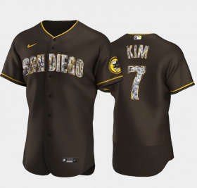 Cheap Men\'s San Diego Padres #7 Ha Seong Kim Diamond Edition Brown Jersey
