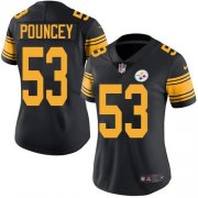 Wholesale Cheap Nike Steelers #53 Maurkice Pouncey Black Women's Stitched NFL Limited Rush Jersey
