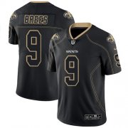 Wholesale Cheap Nike Saints #9 Drew Brees Lights Out Black Men's Stitched NFL Limited Rush Jersey