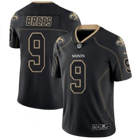 Wholesale Cheap Nike Saints #9 Drew Brees Lights Out Black Men\'s Stitched NFL Limited Rush Jersey