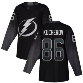 Wholesale Cheap Adidas Lightning #86 Nikita Kucherov Black Alternate Authentic Stitched Youth NHL Jersey
