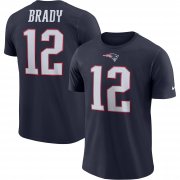 Wholesale Cheap Nike New England Patriots #12 Tom Brady Player Pride 3.0 Name & Number Wordmark T-Shirt Navy