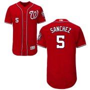 Wholesale Cheap Washington Nationals #5 Adrian Sanchez Alternate Flex Base Scarlet Stitched MLB Jersey