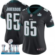 Wholesale Cheap Nike Eagles #65 Lane Johnson Black Alternate Super Bowl LII Women's Stitched NFL Vapor Untouchable Limited Jersey