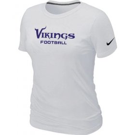Wholesale Cheap Women\'s Nike Minnesota Vikings Sideline Legend Authentic Font T-Shirt White