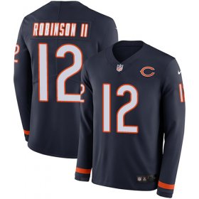 Wholesale Cheap Nike Bears #12 Allen Robinson II Navy Blue Team Color Men\'s Stitched NFL Limited Therma Long Sleeve Jersey