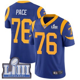 Wholesale Cheap Nike Rams #76 Orlando Pace Royal Blue Alternate Super Bowl LIII Bound Men\'s Stitched NFL Vapor Untouchable Limited Jersey