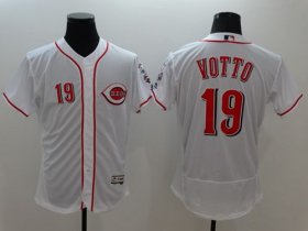 Wholesale Cheap Reds #19 Joey Votto White Flexbase Authentic Collection Stitched MLB Jersey