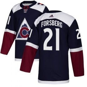 Wholesale Cheap Adidas Avalanche #21 Peter Forsberg Navy Alternate Authentic Stitched NHL Jersey