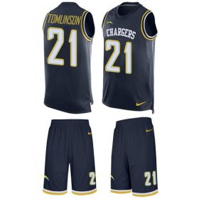 Wholesale Cheap Nike Chargers #21 LaDainian Tomlinson Navy Blue Team Color Men\'s Stitched NFL Limited Tank Top Suit Jersey