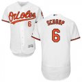 Wholesale Cheap Orioles #6 Jonathan Schoop White Flexbase Authentic Collection Stitched MLB Jersey