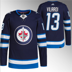 Wholesale Cheap Men\'s Winnipeg Jets #13 Gabriel Vilardi Navy Stitched Jersey