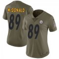 Wholesale Cheap Women's Nike Pittsburgh Steelers #89 Vance McDonald Limited Olive 2017 Salute to Service NFL Jersey