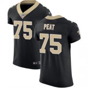 Wholesale Cheap Nike Saints #75 Andrus Peat Black Team Color Men's Stitched NFL Vapor Untouchable Elite Jersey