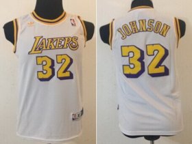 Cheap Los Angeles Lakers #32 Magic Johnson White Swingman Throwback Kids Jersey