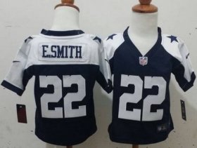 Wholesale Cheap Toddler Nike Cowboys #22 Emmitt Smith Navy Blue Thanksgiving Stitched NFL Elite Jersey