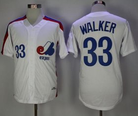 Wholesale Cheap Mitchell And Ness Expos #33 Larry Walker White Throwback Stitched MLB Jersey
