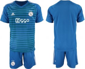 Wholesale Cheap Ajax Blank Blue Goalkeeper Soccer Club Jersey