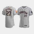 Wholesale Cheap Men's Houston Astros #27 Jose Altuve Gray 60th Anniversary Flex Base Stitched Baseball Jersey