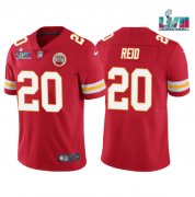 Wholesale Cheap Men's Kansas City Chiefs #20 Justin Reid Red Super Bowl LVII Patch Vapor Untouchable Limited Stitched Jersey