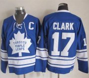 Wholesale Cheap Maple Leafs #17 Wendel Clark Blue CCM Throwback Third Stitched NHL Jersey