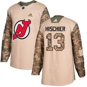 Wholesale Cheap Adidas Devils #13 Nico Hischier Camo Authentic 2017 Veterans Day Stitched Youth NHL Jersey