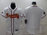 Wholesale Cheap Men's Atlanta Braves Blank 2022 White Gold World Series Champions Program Flex Base Stitched Baseball Jersey