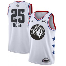 Wholesale Cheap Timberwolves #25 Derrick Rose White Basketball Jordan Swingman 2019 All-Star Game Jersey