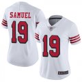 Wholesale Cheap Nike 49ers #19 Deebo Samuel White Rush Women's Stitched NFL Vapor Untouchable Limited Jersey