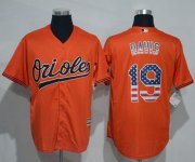 Wholesale Cheap Orioles #19 Chris Davis Orange USA Flag Fashion Stitched MLB Jersey