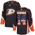 Wholesale Cheap Adidas Ducks #14 Adam Henrique Black Home Authentic USA Flag Stitched NHL Jersey