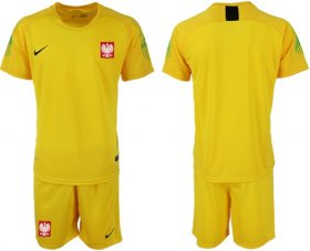 Wholesale Cheap Poland Blank Yellow Goalkeeper Soccer Country Jersey