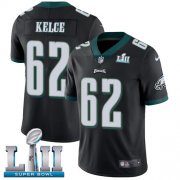Wholesale Cheap Nike Eagles #62 Jason Kelce Black Alternate Super Bowl LII Men's Stitched NFL Vapor Untouchable Limited Jersey