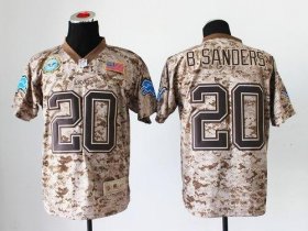 Wholesale Cheap Nike Lions #20 Barry Sanders Camo Men\'s Stitched NFL New Elite USMC Jersey