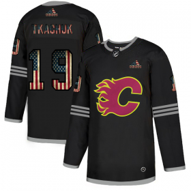 Wholesale Cheap Calgary Flames #19 Matthew Tkachuk Adidas Men\'s Black USA Flag Limited NHL Jersey