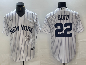 Cheap Men\'s New York Yankees #22 Juan Soto White 2024 Cool Base Stitched Jersey