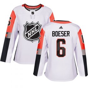 Wholesale Cheap Adidas Canucks #6 Brock Boeser White 2018 All-Star Pacific Division Authentic Women\'s Stitched NHL Jersey