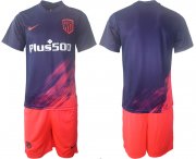 Wholesale Cheap Men 2021-2022 Club Atletico Madrid away purple blank Soccer Jersey
