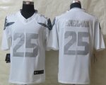 Wholesale Cheap Nike Seahawks #25 Richard Sherman White Men's Stitched NFL Limited Platinum Jersey