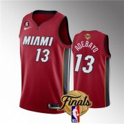 Wholesale Cheap Men's Miami Heat #13 Bam Adebayo Red 2023 Finals Statement Edition With NO.6 Patch Stitched Basketball Jersey